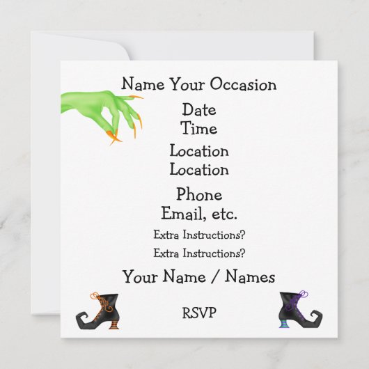 Halloween-Einladung Save The Date (Rückseite)