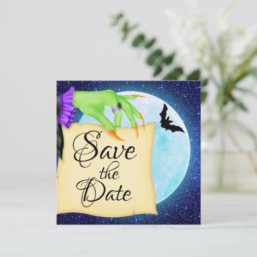 Halloween-Einladung Save The Date (Stehend Vorderseite)
