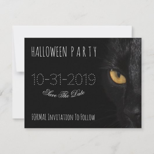 Halloween Einladung Save the Date Beängstigend Cat (Vorderseite)