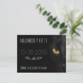 Halloween Einladung Save the Date Beängstigend Cat (Stehend Vorderseite)