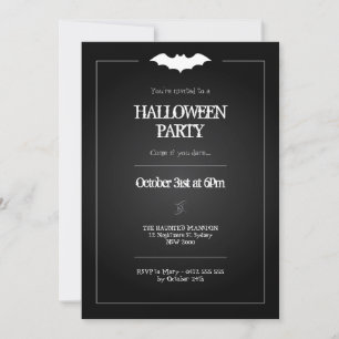 Halloween-Einladung, Schwarz-Weiß-Thema Einladung