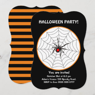 Halloween-Einladung Schwarze Witwe Spinne Einladung