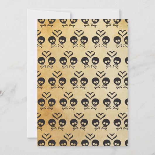 Halloween-Einladung - Skull & Crossbones Save The Date (Rückseite)