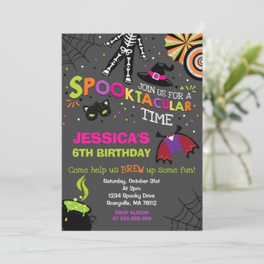 Halloween Einladung Spooktacular Party (Stehend Vorderseite)