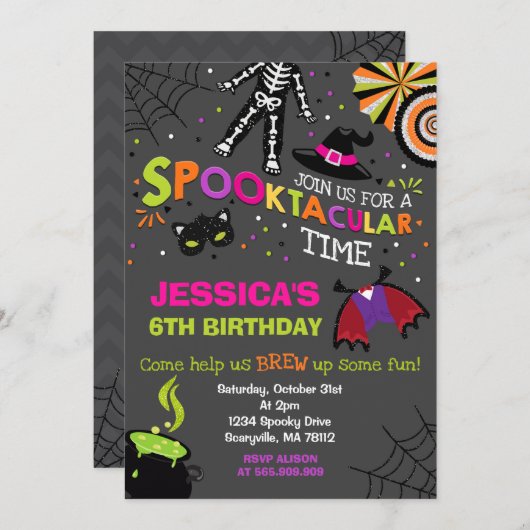 Halloween Einladung Spooktacular Party (Vorne/Hinten)