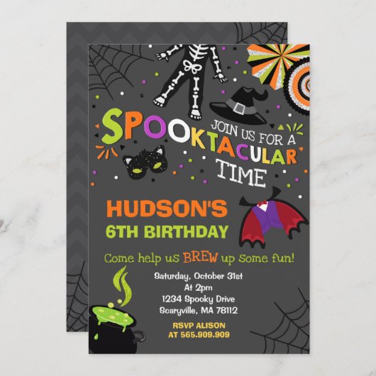 Halloween Einladung Spooktacular Party (Vorne/Hinten)