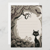 Halloween Einladung Spooky Cat (Vorne/Hinten)