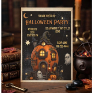 Halloween-Einladung Spukhaus-Einladung Einladung