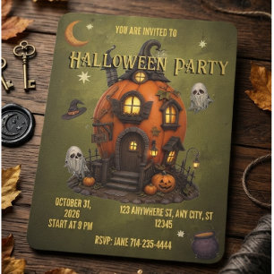 Halloween-Einladung Spukhaus-Einladung Einladung