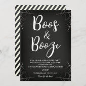 Halloween-Einladung von Boos & Booze Chalkboard Einladung (Vorne/Hinten)