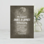 Halloween-Einladung von Schädel und Knochen Einladung (Stehend Vorderseite)