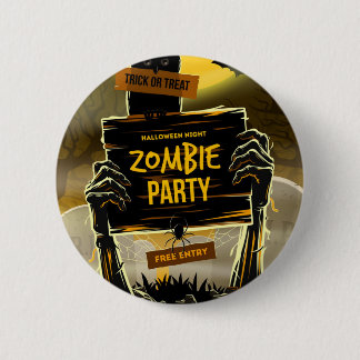 Halloween-Einladung zum Zombie-Party Button