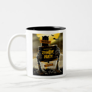 Halloween-Einladung zum Zombie-Party Zweifarbige Tasse