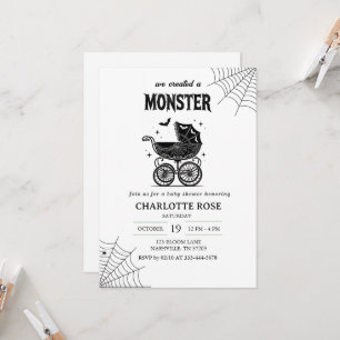 Halloween Einladung zur Babyparty Kleiner Monster