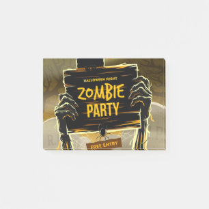 Halloween-Einladung zur Zombie-Party Post-it Klebezettel