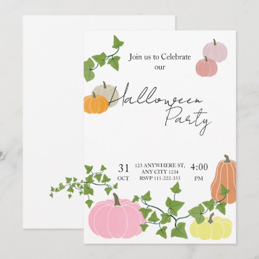 HALLOWEEN EINLADUNGEN (Vorne/Hinten)