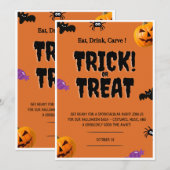 Halloween Einladungen, Trick or Treat Einladung (Vorne/Hinten)
