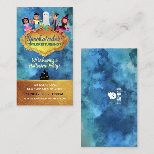 Halloween-Einladungen Visitenkarten Visitenkarte (Vorne/Hinten)