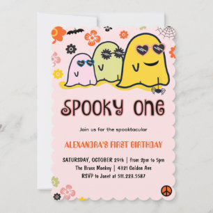 Halloween-Einladungen zum 1. Geburtstag Spukhaftes Einladung