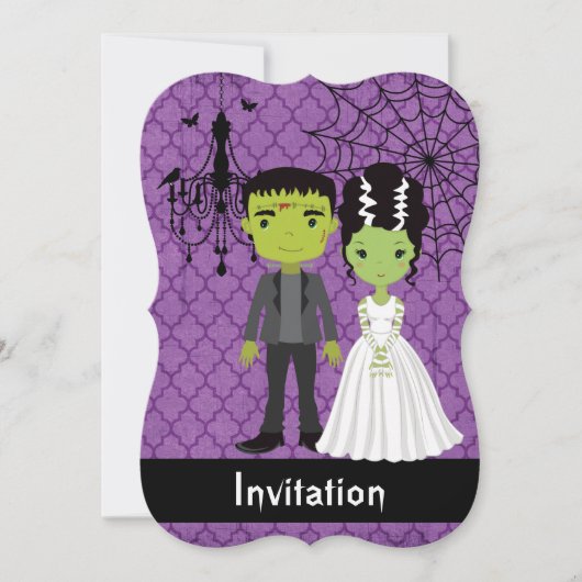 Halloween-Einladungs-Braut Frankensteins Einladung (Vorderseite)
