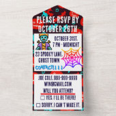 Halloween Einladungs-Card mit Creepy Red Design! All In One Einladung (Innen Boden)