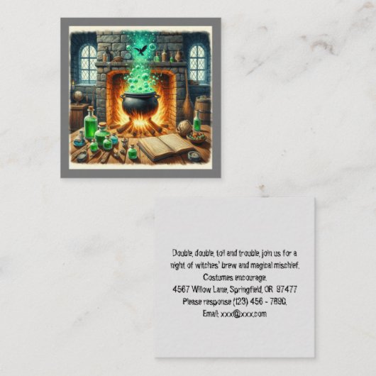 Halloween Einladungs-Flachkarte Mitteilungskarte (Vorne/Hinten)