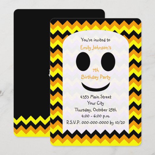 Halloween-Einladungs-Geist Einladung (Vorne/Hinten)