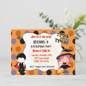 Halloween-Einladungs-Kindergeburtstag-Party Einladung (Stehend Vorderseite)