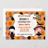 Halloween-Einladungs-Kindergeburtstag-Party Einladung (Vorne/Hinten)