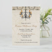 Halloween Einladungs-Spooky Khandelier Einladung (Stehend Vorderseite)