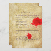 Halloween Einladungskarte mit Blutspenden Einladung (Vorne/Hinten)