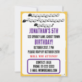 Halloween Einladungskarte mit niedlichen Geistern! Einladung (Rückseite)