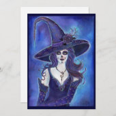 Halloween Einladungstag der toten Hexe Einladung (Vorne/Hinten)