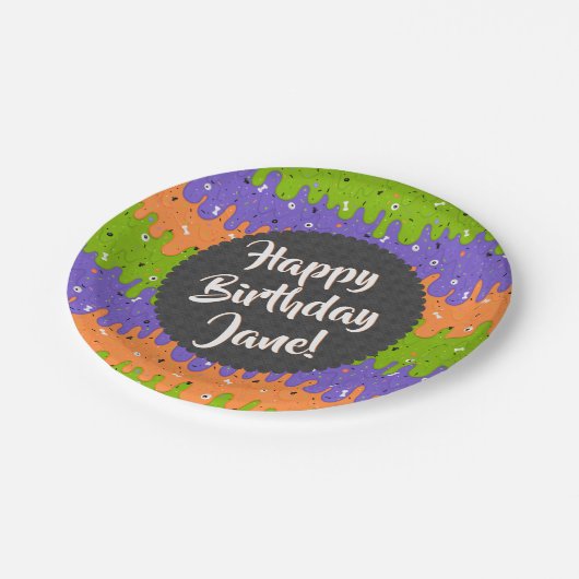 Halloween-Eiscreme Pappteller (Schrägansicht)