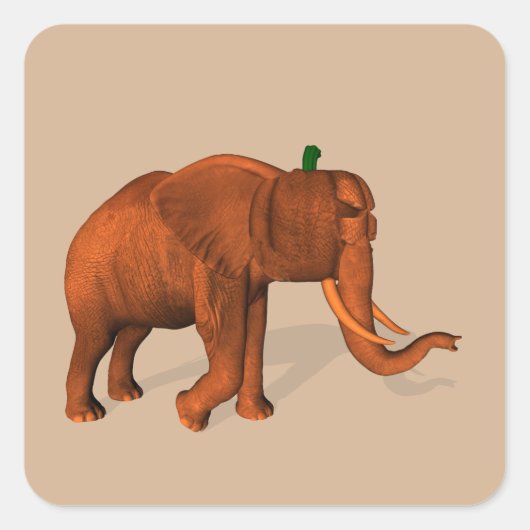 Halloween-Elefant Quadratischer Aufkleber (Vorderseite)