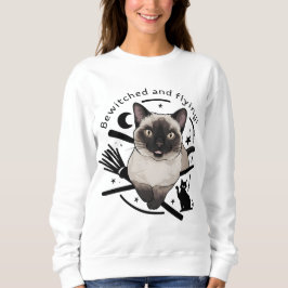 Halloween Elegance: Die fliegende siamesische Katz Sweatshirt