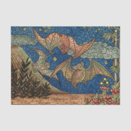 Halloween Elegant Blue Gold Mosaik Bat Beautiful Seidenpapier
