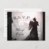 Halloween Elegant Lovers Black MENU Matching UAWG Einladungspostkarte (Vorne/Hinten)