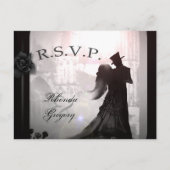 Halloween Elegant Lovers Black MENU Matching UAWG Einladungspostkarte (Vorderseite)