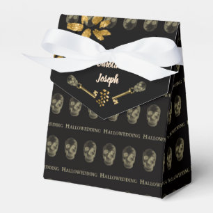 Halloween Elegant Schwarze & Goldene Totenkopf Sch Geschenkschachtel