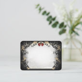 Halloween Elegante Black Rose BLANK Platzkarten Begleitkarte (Stehend Vorderseite)