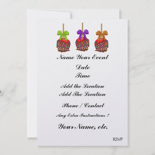 Halloween Elegante Cupcake-Einladung - SRF Einladung (Rückseite)