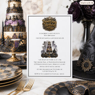 Halloween Elegante Gothic 30. Geburtstagsfeier Einladung