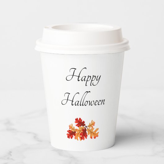 Halloween Elegante Herbstlaube Pappbecher (Rückseite)