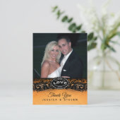 Halloween Elegante Lace LIEBE Foto Danke Karte (Stehend Vorderseite)