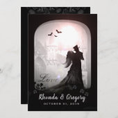 Halloween Elegante Liebe Silhouette zusammen mit Einladung (Vorne/Hinten)