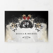 Halloween Elegante Rose - DETAILS & MENU UAWG Dreifach Gefaltete Einladung (Cover)