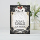 Halloween-Elegante-Rose-Hochzeitskarte RSVP Karte (Stehend Vorderseite)