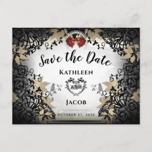 Halloween Elegante Save the Date PostCard Postkarte