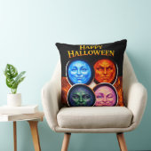 Halloween elemental moon faces, Gothic fantasy squ Kissen (Stuhl )